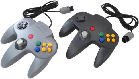 Amour Preserveyy 2025 New 2 Pack Classic for N64 Controller ، Wired for N64 Uperved Bownstick for N64 Video Game Console (Black & Gray) in Kuwait