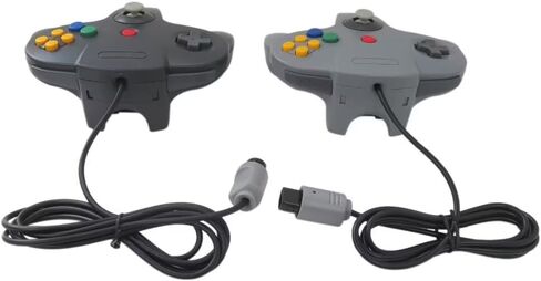 Amour Preserveyy 2025 New 2 Pack Classic for N64 Controller ، Wired for N64 Uperved Bownstick for N64 Video Game Console (Black & Gray) in Kuwait