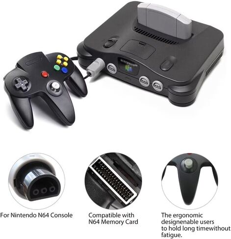 Amour Preserveyy 2025 New 2 Pack Classic for N64 Controller ، Wired for N64 Uperved Bownstick for N64 Video Game Console (Black & Gray) in Kuwait