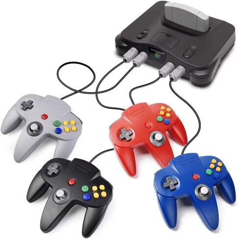 Amour Preserveyy 2025 New 2 Pack Classic for N64 Controller ، Wired for N64 Uperved Bownstick for N64 Video Game Console (Black & Gray) in Kuwait
