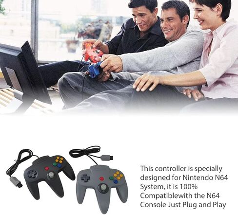 Amour Preserveyy 2025 New 2 Pack Classic for N64 Controller ، Wired for N64 Uperved Bownstick for N64 Video Game Console (Black & Gray) in Kuwait