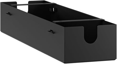 Oakywood - Underdesk Cable Management - Cable Duct Black for Desk, Table, Standing Desk - Hinged, Made of Metal - 15.5 x 60 x 10 cm - White in Kuwait