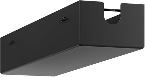 Oakywood - Underdesk Cable Management - Cable Duct Black for Desk, Table, Standing Desk - Hinged, Made of Metal - 15.5 x 60 x 10 cm - White in Kuwait