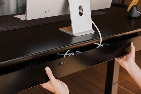 Oakywood - Underdesk Cable Management - Cable Duct Black for Desk, Table, Standing Desk - Hinged, Made of Metal - 15.5 x 60 x 10 cm - White in Kuwait