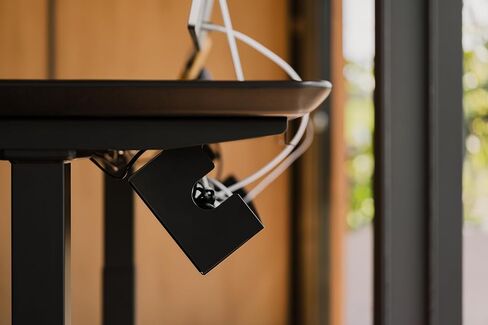 Oakywood - Underdesk Cable Management - Cable Duct Black for Desk, Table, Standing Desk - Hinged, Made of Metal - 15.5 x 60 x 10 cm - White in Kuwait
