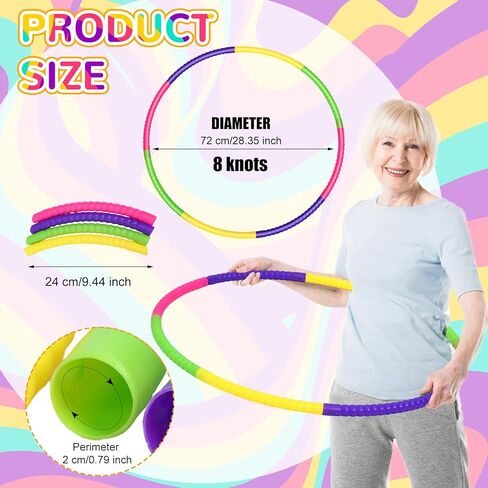 Libima 16 Pcs Toy Color Hoop for Kids, Detachable Adjustable Plastic Hoops Toys, Colored Weighted Hoop Circles for Kids Adults Party Games, Gymnastics, Workout, Dog Agility, 4 Colors (24 Inch) in Saudi Arabia