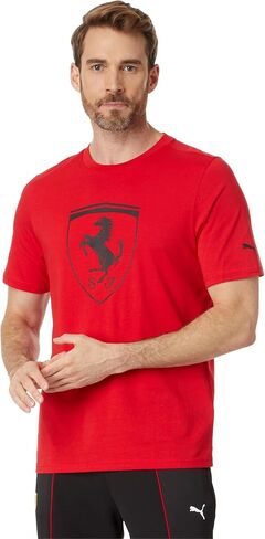 PUMA Men's Standard Ferrari Race Tonal Big Shield Tee, Black, X-Large in Saudi Arabia