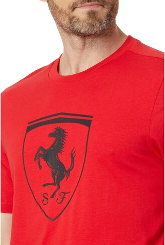 PUMA Men's Standard Ferrari Race Tonal Big Shield Tee, Black, X-Large in Saudi Arabia