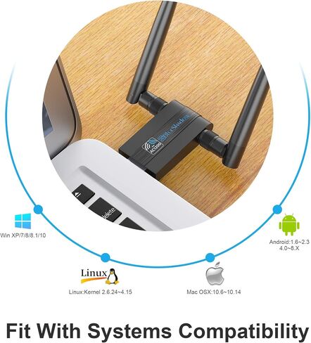 Blueshadow AC1300 USB WiFi Adapter-2.4G/5G محول الشبكة اللاسلكية مزدوجة النطاق المزدوج لأجهزة الكمبيوتر الشخصية ، MU-MIMO WiFi Dongle ، USB 3.0 ، يدعم Windows11/10/8/7/Vista/XP ،/Mac OS X 10.5.15 in Kuwait