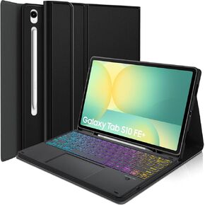 لوحة لوحة مفاتيح لوحة اللمس لـ Samsung Galaxy Tab S10 Fe Plus 13.1 بوصة 2025 ، Ldsoyia Rainbow Backlit لوحة مفاتيح لوحة مفاتيح لوحة مفتاح PU 13.1 "Galaxy Tab S10 Fe+ 2025 Model (SM-X620/X626B)