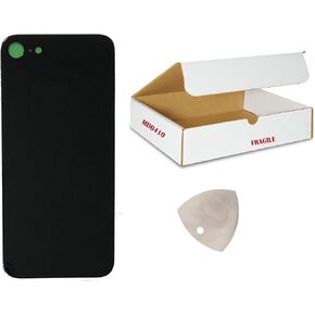 (MD0410) متوافق مع iPhone 8 4.7 "Black Space Gray Glass Door Cover Gray Phone Party مع أداة لاصقة وأداة فتح