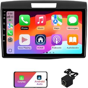 2+32G Android 13 Double Din Car Stereo for Honda CR-V 2012-2016 with 9 Inch Touchscreen Radio Built-in Wireless Carplay/Android Auto/GPS/Bluetooth/FM/AUX-in/SWC/Backup Camera(Without Air Outlet)