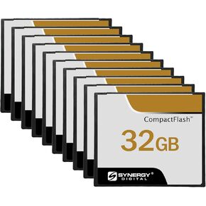 Synergy Digital 32GB Compact Flash Memory Cards, Compatible with Nikon Coolpix SQ Digital Camera - 50MB/s - Pack of 10