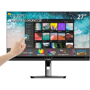 27 Inch Touchscreen Monitor, 10 Point Touch, FHD 1080P 75Hz Nano IPS Screen, 100% SRGB, VESA Wall Mountable, Tilt Adjustment, VGA HDMI for PC, Laptop Business & Work Station