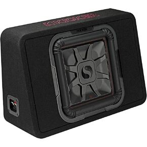 Kicker TL7T Single Square 600 Watt RMS 12 Inch 2 Ohm Solo Baric Subwoofer with Thin Enclosure and Big Bass for Car Audio Stereo Systems, Black (Renewed)