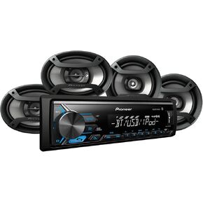 Pioneer MXT-X3969BT Digital Media Receiver with Bluetooth Connectivity Smartphone Control, Includes 2 Pairs of 2-Way Coaxial Speakers – (2) 6.5" and (2) 6"x9" Speakers