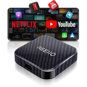 Wireless CarPlayBox with Netflix/YouTube/TF Card Convert Wired CarPlay to Wireless Adapter for Factory Wired CarPlay Car