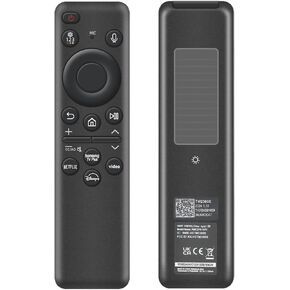 جهاز التحكم عن بُعد قابل لإعادة الشحن لأجهزة تلفزيون Samsung الذكية ، بديل لـ 2021-2025 Samsung TV عن بعد مع الشحن الشمسي والبحث الصوتي. ضمان لمدة عامين.