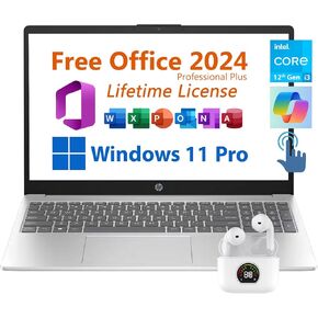 HP 15.6" Business Laptop, HD Touchscreen Display, Intel 6-Core i3-1215U 4.4 GHz, 16GB RAM, 1TB SSD, Long Battery Life, Windows 11 Pro (Renewed)