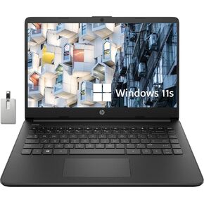 HP Premium Stream 14" HD BrightView Laptop, Intel Celeron N4120, 16GB RAM, 64GB eMMC Storage, UHD Graphics, HD Webcam, 1 Year Office 365, Bluetooth, WiFi, HDMI, Win 11s, Pink, 32GB Hotface USB Card