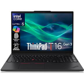 Oemgenuine Lenovo ThinkPad T16 Gen 3 16" WUXGA IPS Display, Intel Ultra 5-125U (Beats i7-1355U), 16GB DDR5, 512GB NVMe, Webcam, WiFi 6E + BT, RJ-45, Backlit KB, FP Reader, W11P, Business Laptop