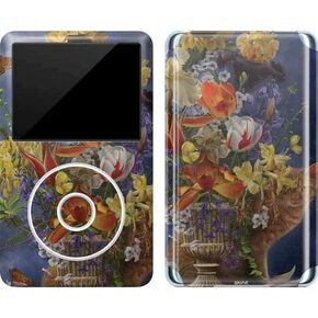Skinit Decal MP3 Player Skin Compatible with iPod Classic (6th Gen) 80GB - Originally Designed Tabby Cat with Flowers by Nene Thomas Design