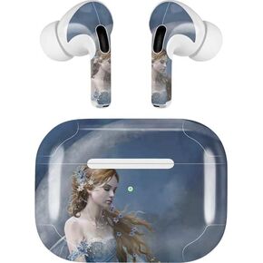 Skinit Decal Audio Skin Compatible with Apple AirPods Pro (2rd Gen, 2022) - Nene Thomas Fairy with Black Cat Sitting on Moon by Nene Thomas Design