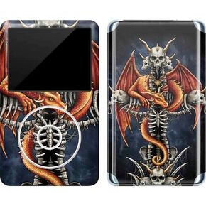 Skinit Decal MP3 Player Skin Compatible with iPod Classic (6th Gen) 80GB - Originally Designed Gothic Dragon & Skull Cross by Sarah Richter Design