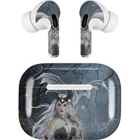 Skinit Skinit Audio Audio Skiner مع Airpods Pro 2nd Gen - Princess القوطية المرخصة رسميًا مع Silver Dragon من تصميم Nene Thomas