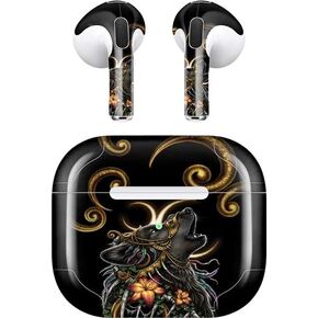 Skinit Skinit Audio Audio Skiner مع Apple Airpods (3rd Gen ، 2021) - سارة ريختر وولف عواء بقلم سارة ريختر تصميم