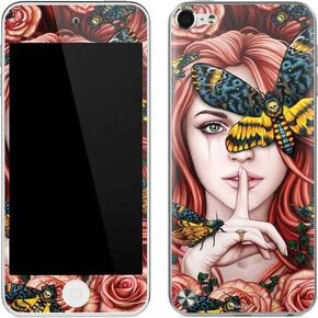 Skinit Decal MP3 Player Skin Compatible with iPod Touch (5th Gen&2012) - Originally Designed Gothic Woman and Death Moth Butterflies by Sarah Richter Design