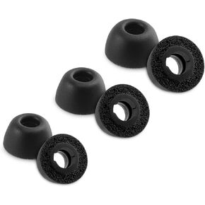 Replacement Foam Ear Tips for JBL Live Pro 2 / JBL Tune Beam/JBL Vibe Buds/JBL Live Beam 3 Wireless Earbuds, Ultimate Comfort, 3 Pairs (S/M/L, Black)