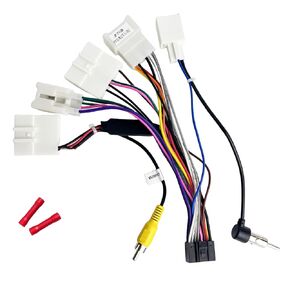 16Pin ISO Aftermarket Radio Harness Adapter for Toyota 2013-2019 with SWC RCA Cable, 16Pin Android Car Stereo Wiring Harness with Antenna Adapter for Lexus 2014-2016