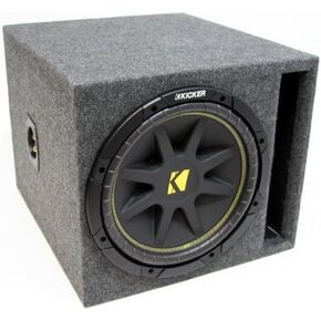 American Sound Connection Kicker 43C124 12" Comp C12 Series Sub 150W RMS 4 Ohm SVC Car Subwoofer and PV112 Car Audio Single 12" Vented Sub Box Ported Enclosure 3/4" MDF