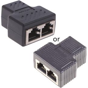 Ethernet Splitter Rj45 Cable Coupler 1 to 2 Female Adapter High Speed Internet LAN Connector 2 Ports