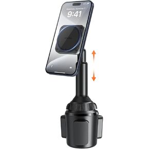 APPS2Car for Magsafe Cup Holder Phone Holder, [20 X N55 Magnets] Magnetic Cupholder Car Mount with Quick Extension Long Arm for Car Truck, Compatible with iPhone 12-16 Series MagSafe Case & All Phone