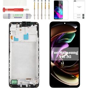 TFT for Samsung A16 5g Screen Replacement for Samsung Galaxy A16 5g LCD Repair for Samsung A16 5g Display Digitizer Touch Screen Assembly with Frame SM-A166B SM-A166P SM-A166E Black