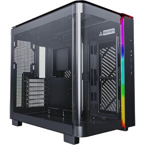 Montech, King 95 Dual-Chamber ATX Mid-Tower PC Gaming Case, High-Airflow, Toolless Panels, Sturdy Curved Tempered Glass Front and Side Panel, ARGB Lighting, Black