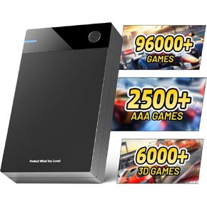 Kinhank 12T External HDD with 96000+ Classic Games,Retro Gaming Hard Drive Include 6000+ 3D Games, USB 3.0, 12tb Portable Game Hard Drive Disk Console for Win 7/8/10/11,Gift for Friend