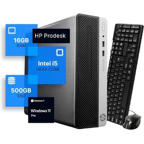 HP ProDesk i5-8500 8th Gen Desktop Computer (3.2) | 16GB DDR4 RAM | 500GB SSD Solid State | Windows 11 Professional | Home or Office PC (Renewed)