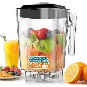 WantJoin Professional Commercial Blender Cups ONLY for WantJoin 8001 series, Quiet Blender Spare Cups (Plastic)