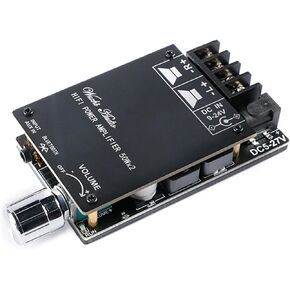 ZK-502C HiFi 2.0 Stereo Bluetooth-Compatible Digital Amplifier Board TPA3116 50W x 2 Speaker Dual Channel Audio Amplifier with Filter with Shell