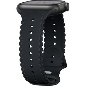 Dirrelo Lace Silicone Band Compatible with Apple Watch Bands Women 40mm 41mm 38mm 44mm 46mm 45mm 42mm 49mm, Soft Solace Wristband Replacement Strap for iWatch Band Series Ultra 10 9 8 SE 7 6 5 4 3 2 1 in Saudi Arabia
