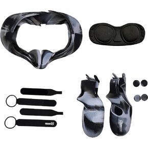 Limited Version | Sweat Resistant Silicone Facial Interface Cover and Protective Touch Controller Accessories for Oculus Quest VR Gaming Headset (Light Grey Camo), NOT FIT Oculus Quest 2