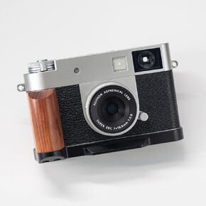 Handmade Wooden Handle Grip L Plate Alloy Base for Xhalf X-Half Camera Holder (Ebony + Silver Base) in Kuwait