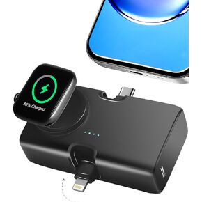 شاحن محمول لـ iPhone Apple Watch ، 20W Mini Fast Charging Power Bank USB C قابلة للطي ، 5000 مللي أمبير في الساعة PD حزمة بطارية صغيرة ، متوافقة مع iPhone15/15 Plus/15 Pro/15 Pro Max/Samsung