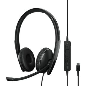 EPOS Adapt 165T USB-C II - Wired, Double-Sided Headset-3.5mm Jack/USB-C Connectivity, MS Teams Certified-UC Optimized-Superior Stereo Sound-Enhanced Comfort-Call Control - Black