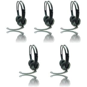 IMME282 USB Dual Headset with Adjustable Microphone Noise Cancelling and Volume Control, Wired Headphone for PC, Laptop and Computer