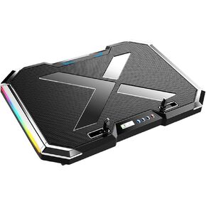Gaming Laptop Cooler Six Fan Led Screen Two Port RGB Lighting Cooling Pad Notebook Stand for Laptop 12-17 Inch