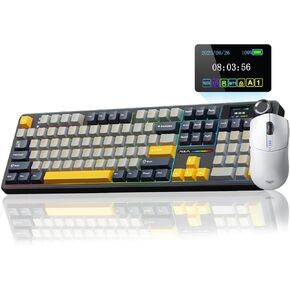 Wireless Keyboard and Mouse Combo, AULA F108 PRO Full Size Keyboard+AULA SC580 Tri-Mode Gaming Mouse